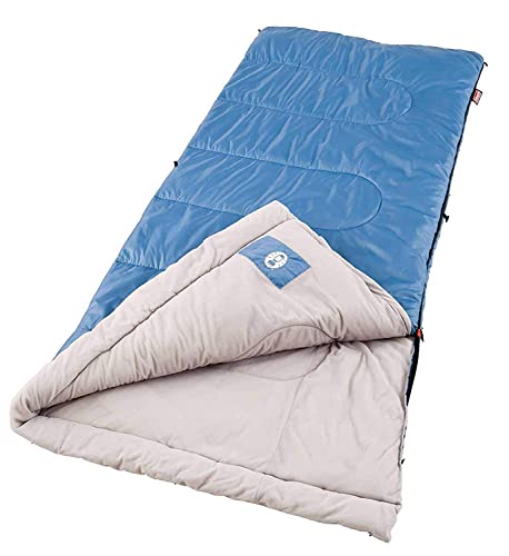 Coleman Sun Ridge 40°F Sleeping Bag, Cool-Weather Lightweight Sleeping Bag for Adults, Machine Washable, Draft Tube Prevents Heat from Escaping, Great for Camping, Traveling, Sleeping & More