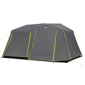 CORE 9 Person Instant Cabin Tent | Large Multi Room Tent for Family with Full Rainfly for Weather Protection and Storage for Camping Accessories | Portable Huge Tent for Car Camping with Carry Bag
