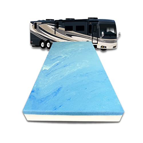 FoamRush 6-Inch Bunk (36" x 72") Mattress Cooling Gel Memory Foam RV Mattress Replacement, Medium Firm, Comfort, Pressure Relief, Made in USA, Travel Camper Trailer Truck, Cover Not Included