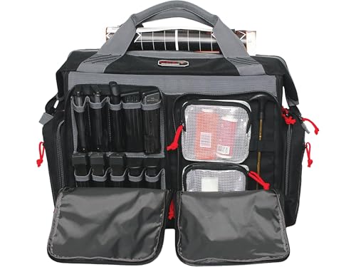 G. Outdoor Products G.P.S. Rolling Range Bag with Telescoping Handle & ATV Wheels | Secure Handguns & Ammo Storage with Lockable Zippers | Durable Shooting Tactical Gear