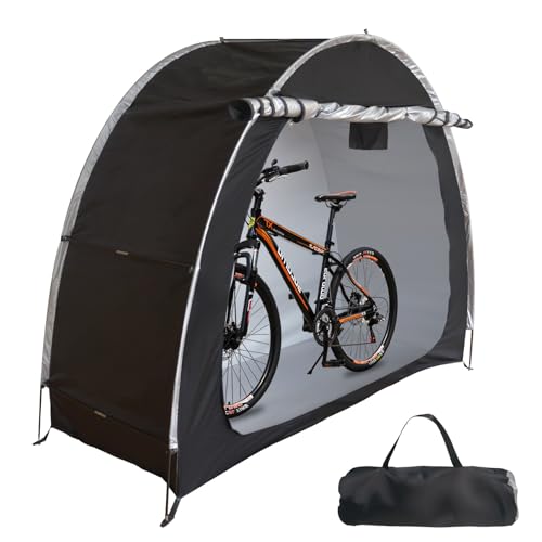 Hedvieve Outdoor Portable Bicycle Storage Sheds with 210D Oxford Fabric PU4000 Waterproof 2 Bikes Tent Shelter Portable Garage Storage shed for Bike,Motorcycle Shelter (Black, 78.7x33.5x65inch)