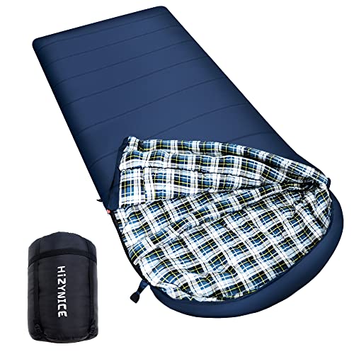 HiZYNICE Sleeping Bags for Adults Cold Weather Zero Degree Extra Large Sleeping Bag Adult Big and Tall Winter Camping XXL,Navy Blue Right Zip,90" x 39"