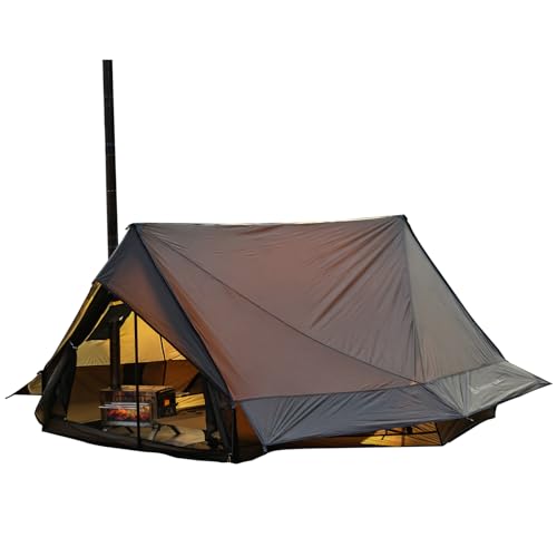 Hot Tent with Stove Jack Camping Tent Winter Tent 4 Season Tent 1-2 Person for Backpacking Camping Hiking Hunting Fishing Waterproof Windproof Lightweight 82 * 59 * 47