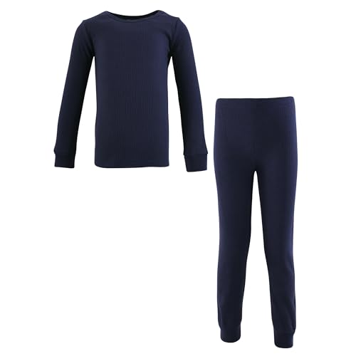 Hudson Baby Unisex Baby Thermal Long Underwear 2pc Set, Navy, 12-18 Months