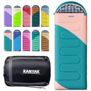 KANYAK Camping 32℉ Sleeping Bags for Adults Kids Teens Cold Weather Warm Sleeping Bag Winter for 3-4 Season Camping, Camping Gear Equipment, Traveling, and Outdoors…