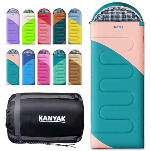 KANYAK Camping 32℉ Sleeping Bags for Adults Kids Teens Cold Weather Warm Sleeping Bag Winter for 3-4 Season Camping, Camping Gear Equipment, Traveling, and Outdoors…