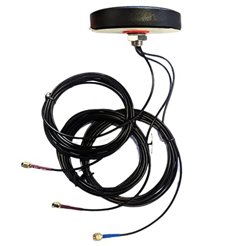 Maswell Combo Cellular MIMO 4G Antenna 3 Leads GPS Plus 4G LTE 2X2 MIMO 698~2690 MHz Combination Antenna for GPS 4G LTE and MIMO Application Outdoor 2dBi IoT Antenna, NOT for Boosting
