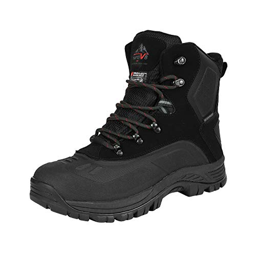 NORTIV 8 Men's 180411 Black Insulated Waterproof Construction Hiking Winter Snow Boots Size 15 M US