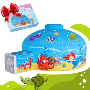 Skywin Air Tent Fort Ocean Playhouse for Kids - Inflatable Kids Fort Sets Up and Stores Away in Seconds, 77 x 50 Inches (Fan NOT Included) (Classic)