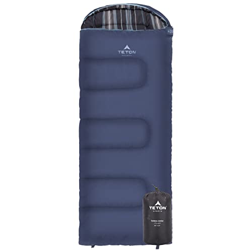 TETON Junior, 20 Degree Sleeping Bag. Finally, Sleeping Bag for Boys, Girls, all Kids, Warm and Comfortable; For all camping weather and built to last