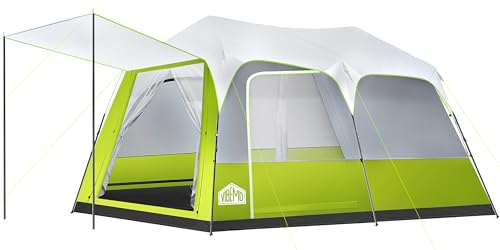 Vibemo 8/10 Person Instant Camping Tent, Pop-Up Family Tent for Instant Easy Setup, Spacious Interior, Includes Rainfly, Room Divider, Carry Bag, Backpacking Tents for Camping, Hiking, Sleepovers