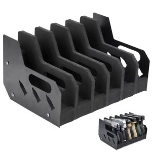 YiePhiot Pistol Rack, Handgun Display Holder, Foam Pistol Holder Pistol Rack for Gun Safe with 6 Gun Slots, Foam Holder for Up to 6 Pistols(Black)