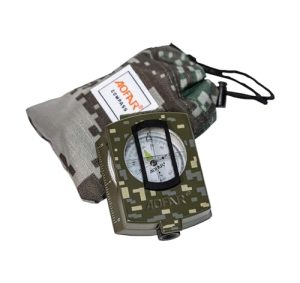 AOFAR Military Compass AF-4580 Lensatic Sighting Navigation, Waterproof and Shakeproof with Map Measurer Distance Calculator, Pouch for Camping, Hiking, Hunting, Backpacking (Camo)