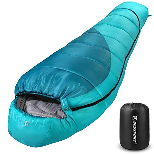 Bessport Mummy Sleeping Bag | 15-45 ℉ Extreme 3-4 Season Sleeping Bag for Adults Cold Weather– Warm and Washable, for Hiking Traveling & Outdoor Activities