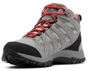 Columbia Women's Redmond III Mid Waterproof Walking Shoe Hiking, Steam/Red Coral, 9.5 Wide