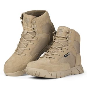 FREE SOLDIER Waterproof Hiking Work Boots Men's Tactical Boots 6 Inches Lightweight Military Boots Breathable Desert Boots(Tan 10)