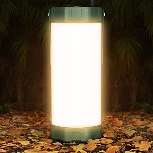 Glocusent Survival Camping Lantern, 106LED with 5 Brightness, Up to 1200LM, 3 Modes & SOS, Rechargeable for 80hrs, IP68 Waterproof, Small & Light, Emergency Light for Blackout,Hiking (Green)