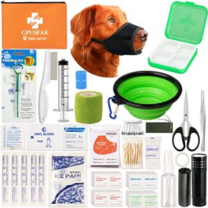 GPUSFAK Dog First Aid Kit - Pet First Aid Kit for Dogs Pet Emergency Kit with Pets First Aid Supplies for Home Camping Hiking Traveling