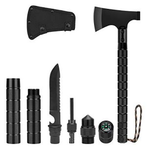 Hitdudu Camping Axe, Folding Portable Survival Hatchet Multi-Tool, Tactical Tomahawk with Hammer for Outdoor Hunting Hiking Camping
