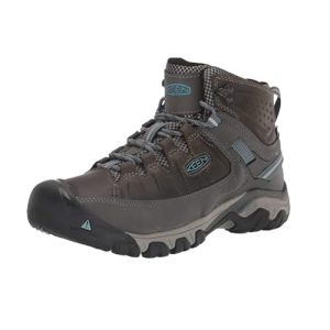 KEEN Women's Targhee 3 Mid Height Waterproof Hiking Boots, Magnet/Atlantic Blue, 8.5