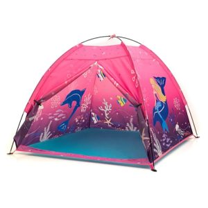 Mermaid Kids Play Tent Mermaid Tent for Kids, Kids Play Tent Foldable Pop Up Kids Tent Indoor Outdoor Party Mermaid Playhouse Tent Toy for Boys Girls-47 * 47 * 41 (Pink)