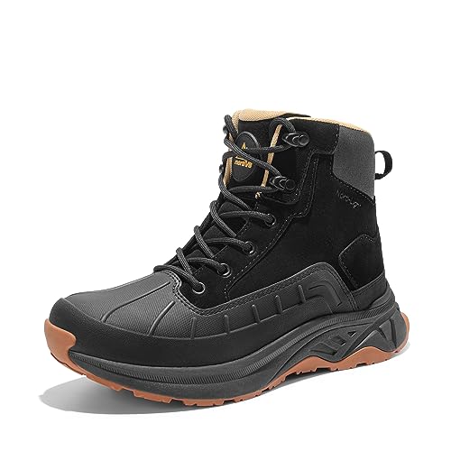 NORTIV 8 Women's Waterproof Hiking Boots Lightweight Outdoor Trekking Camping Trail Work Boots Duck Boots Size 7.5 W US SNHB2312W, Black
