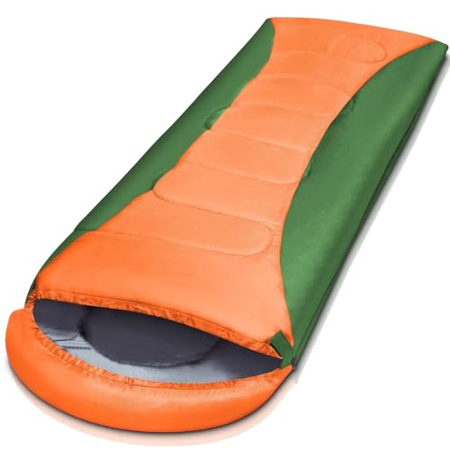Sleeping Bags for Adults 3 Season Warm & Cool Weather Sleeping Bags for Kids 10-12 Girls Boys Lightweight & Waterproof Compact Camping Gear Equipment Backpacking Hiking Traveling Outdoors