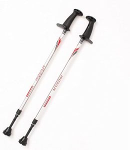 Urban Poling ACTIVATOR®, Silver with Red/Gray, 1 Pair – for Users 4'2"–6' – Lightweight, Aluminum Nordic Walking Sticks – Collapsible & Adjustable Hiking Gear – Ergonomic Rubber Grip, Carbide Metal