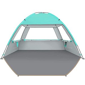 Venustas Beach Tent Sun Shelter for 3/4-5/6-7/8-10 Person, UPF 50+ UV Protection Beach Canopy, Lightweight and Easy Setup Cabana, Portable Beach Shade Tent