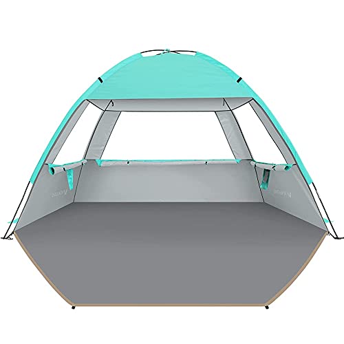 Venustas Beach Tent Sun Shelter for 3/4-5/6-7/8-10 Person, UPF 50+ UV Protection Beach Canopy, Lightweight and Easy Setup Cabana, Portable Beach Shade Tent