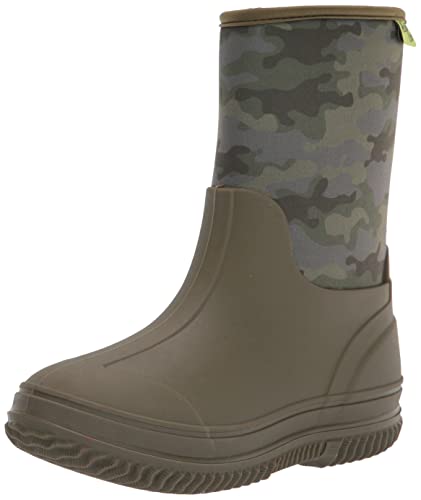 Western Chief Kid's Freestyle Neoprene Rain Boot, Olive, 1