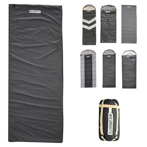 WILDROOTS Outdoor Camping Sleeping Bags, 3 Seasons Basic Sleeping Bag Backpacking Lightweight for Hiking, Hunting, Travel with Compression Bags