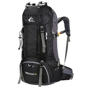 Bseash 60L Waterproof Hiking Camping Backpack with Rain Cover, Large Outdoor Sport Travel Daypack Rucksack for Climbing