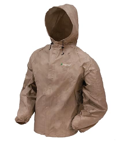 FROGG TOGGS Men's Ultra-lite2 Waterproof Breathable Rain Jacket, Khaki, Large