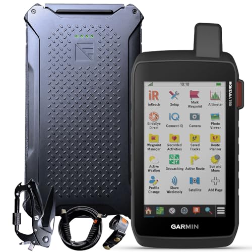 Garmin Montana 750i Rugged GPS Handheld with inReach and Dark Energy Poseidon Pro Indestructible Charger, Black | Emergency SOS, 2-Way Message, Camera, Touchscreen, Topographic Mapping, Multi-GNSS