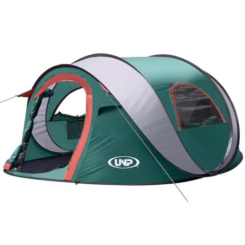 Pop-up Tent, 3 Person Camping Tent, Instant Portable Beach Tent, Easy Pop Up Shade Tents 2 Doors for Camping Hiking & Traveling with Carrying Bag (Green)